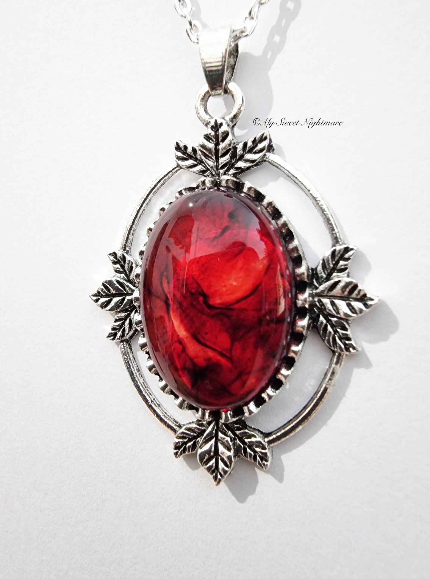 "MINA" Victorian Gothic Cameo with Blood Effect Cabochon