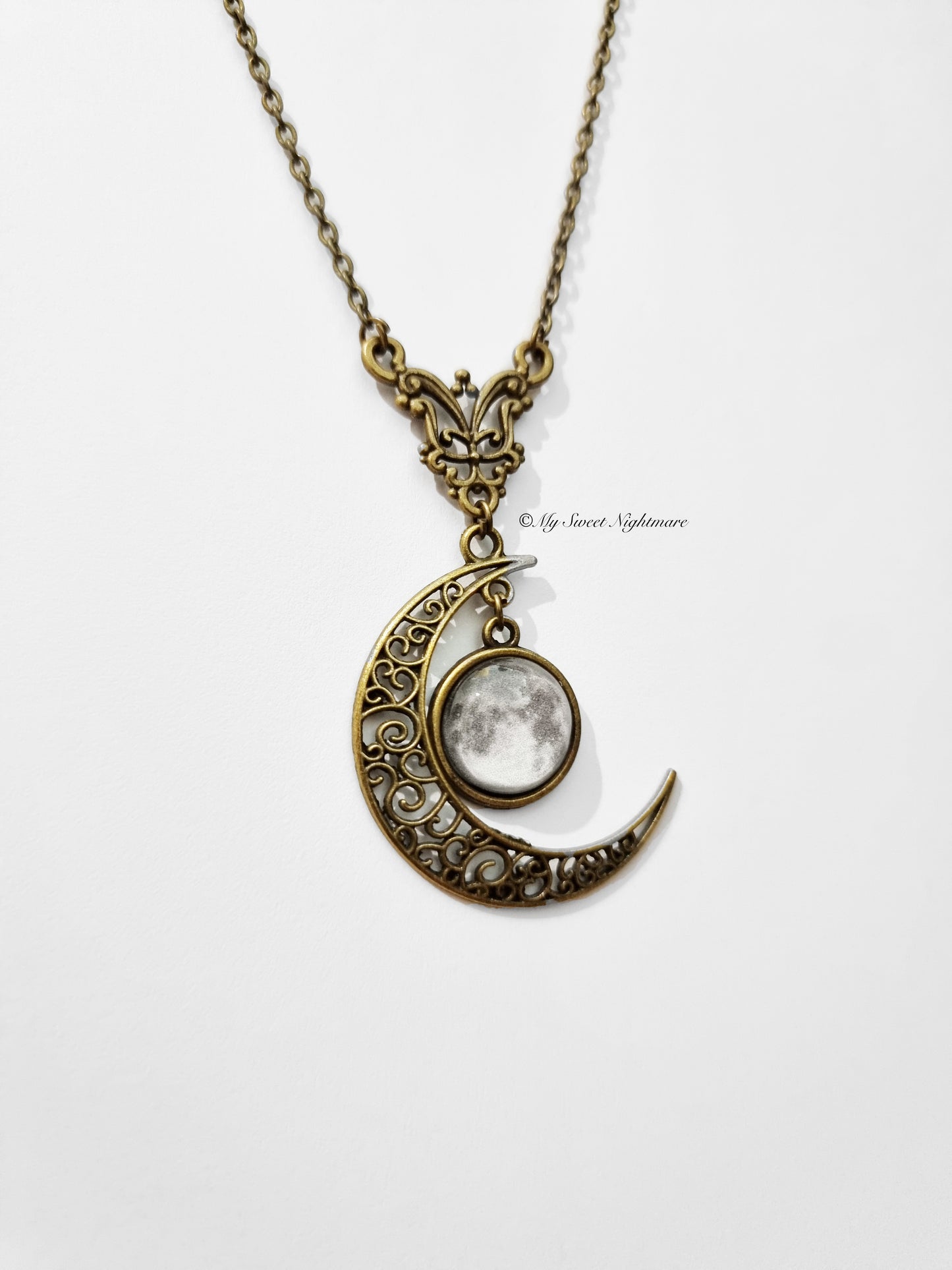 Bronze moon necklace