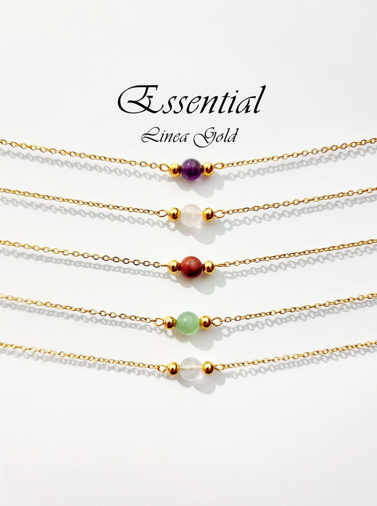 Collezione "Essential" acciaio inossidabile e pietre naturali - Linea Gold