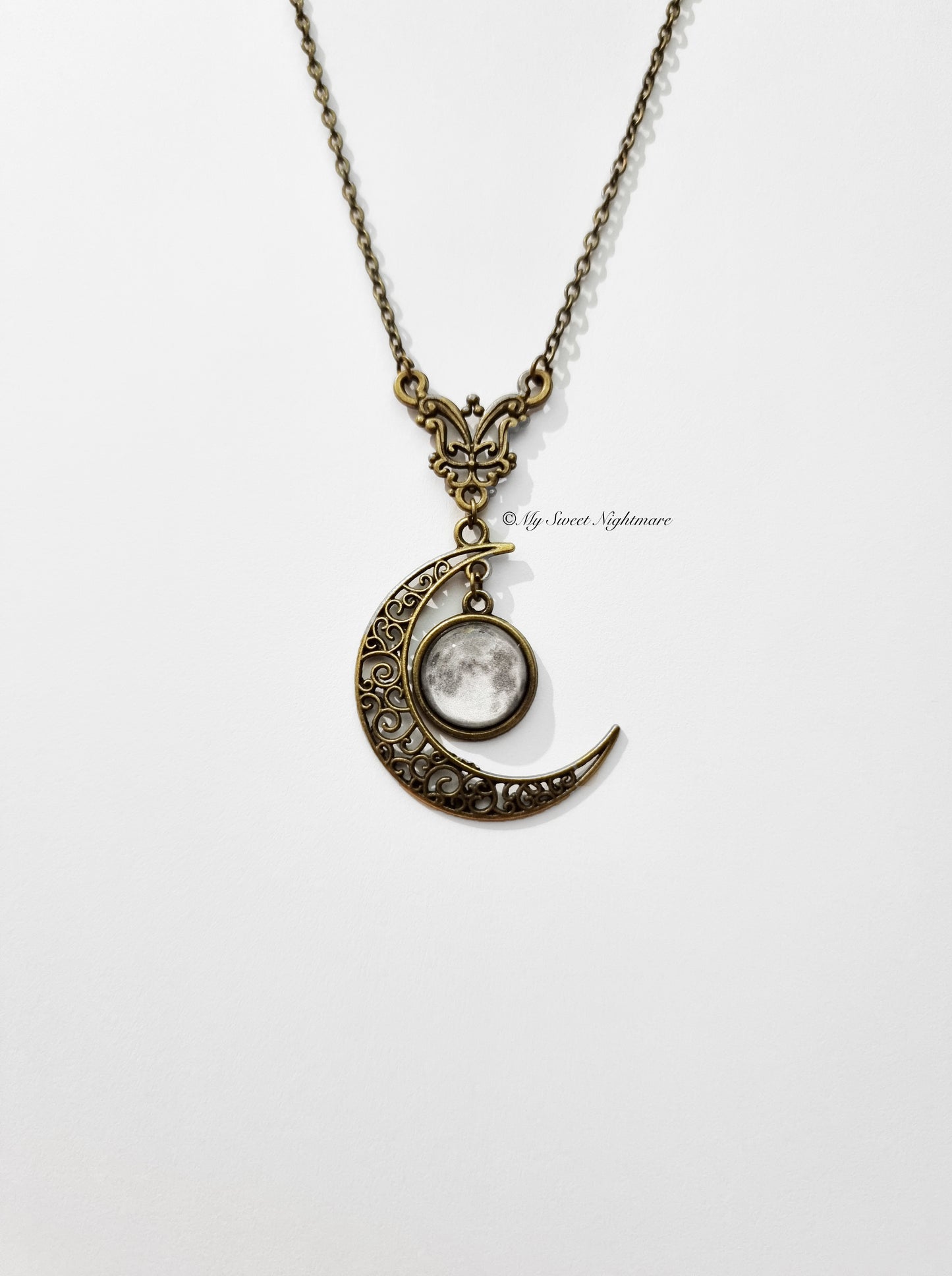 Bronze moon necklace