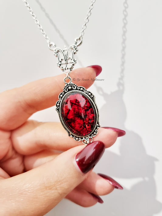"LILITH" Victorian Gothic Cameo with Blood Effect Cabochon